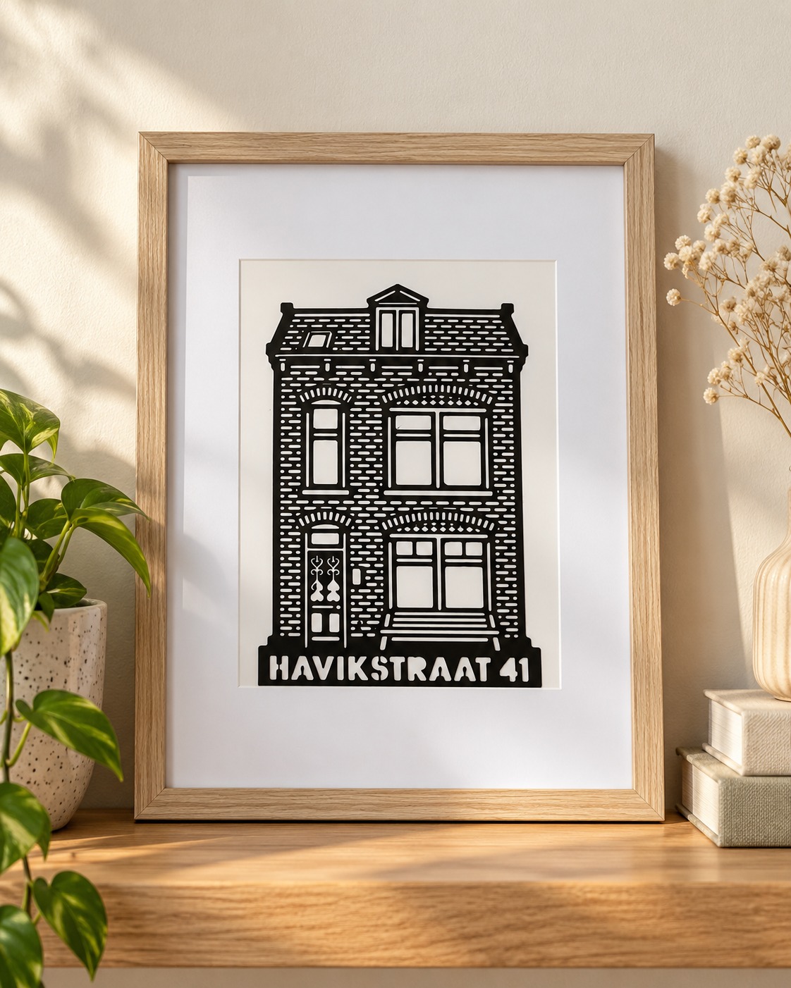 Het kunstwerk op een dressoir